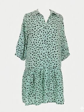 Nobody's Child | Floral Summer Collared Dress In Green Size 8